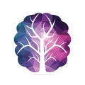 Modern brain tree logo design. Royalty Free Stock Photo