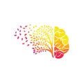 Modern brain tree logo design. Royalty Free Stock Photo