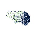 Modern brain tree logo design. Royalty Free Stock Photo