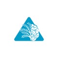 Modern brain tree logo design. Royalty Free Stock Photo