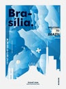 Brazil Brasilia skyline city gradient vector poster