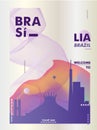 Brazil Brasilia skyline city gradient vector poster