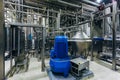 Modern brewery production line. Beer filtration equipment and pump machinery Royalty Free Stock Photo