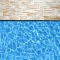 Modern brick pavement with pool edge Royalty Free Stock Photo