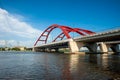 Modern bridge in Hochiminh city, Vietnam. Royalty Free Stock Photo