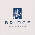 Modern Bridge logo design vector