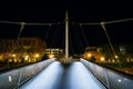 Modern bridge over Carroll Creek at night, at Carroll Creek Line Royalty Free Stock Photo