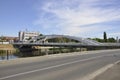 Modern Bridge over Crisul Repede river from Oradea City in Romania. Royalty Free Stock Photo