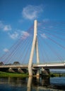 Modern bridge over the German river Elbe near the city of Dresden