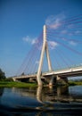 Modern bridge over the German river Elbe near the city of Dresden