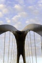 Modern bridge at Portello park, Milan, Italy