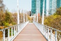 Seoul forest park, modern bridge and spring nature landscape in Korea Royalty Free Stock Photo