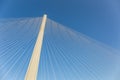 Modern bridge tower with stay cables Royalty Free Stock Photo