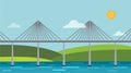 Modern bridge vector illustration