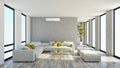 modern bright interiors apartment Living room with air condition Royalty Free Stock Photo