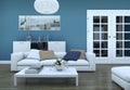 Modern bright living room interior design with sofas Royalty Free Stock Photo