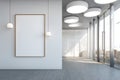 Modern Office Interior with Blank Poster Frame Royalty Free Stock Photo