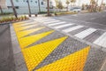 Modern bright pedestrian crosswalk. Royalty Free Stock Photo