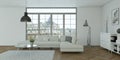 Modern bright skandinavian flat interior design