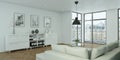 Modern bright skandinavian flat interior design