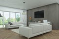 Modern bright skandinavian interior design living room