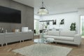 Modern bright skandinavian interior design living room