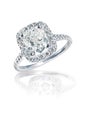 Modern Brilliant cushion Cut halo style diamond ring Royalty Free Stock Photo