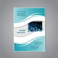 Modern brochure, abstract flyer or book with wave design, poster, layout template, magazine cover
