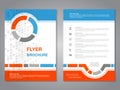 Modern brochure, abstract flyer with simple dotted design. Layout template. Aspect Ratio for A4 size. Poster of blue, orange, grey