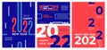 Modern 2022 brochures. Happy 22 new year, calendar cover with numbers decoration concept. Greeting cards, corporate