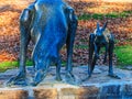 Modern Bronze Statues, Kangaroos, Commonwealth Park, Canberra, Australia Royalty Free Stock Photo