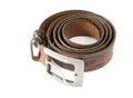 Modern brown leather belt Royalty Free Stock Photo