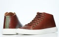 Modern brown leather keds Royalty Free Stock Photo