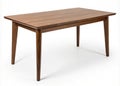 Modern brown wooden table isolated on white background Royalty Free Stock Photo