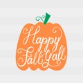 Modern brush phrase Happy fall all Royalty Free Stock Photo