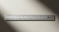Brushed Metal Ruler with Metric Scale and TECH PANK Logo on a Clean White Surface Royalty Free Stock Photo