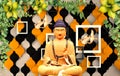 Modern Buddha Art with Geometric 3D Background Royalty Free Stock Photo