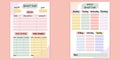 Modern budget plan template. Monthly, weekly, daily planner template.