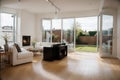 Modern Build Conservetory with Skylight window laminated flooring and bi-folding doors in London UK