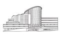 Modern Building. Architectural sketch. Cityscape collection.