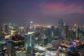 Modern building in Bangkok business district at Bangkok city with skyline before sunset, Thailand