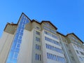 A modern building on blue and clear sky Royalty Free Stock Photo