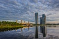 Modern Building and Bridge I Royalty Free Stock Photo