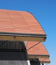 Modern building ceramic roof in orange tone
