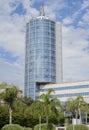 Modern building in the city, hotel in Cagliari, Italy