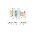 Modern building city logo vector image Royalty Free Stock Photo