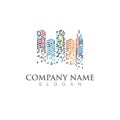 Modern building city logo vector image Royalty Free Stock Photo