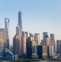 Modern building closeup in shanghai at dusk Royalty Free Stock Photo