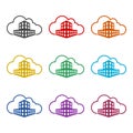 Modern Building Cloud Logo Design, color set