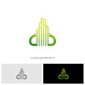 Modern Building Cloud Logo Design Concept Vector. Cloud City Logo Template Vector